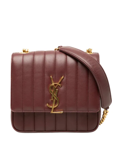 Saint Laurent Pre-Owned 2018 Medium Lambskin Monogram Vicky Chain Bag crossbody bag Red 1PWR08AUG74MJRHU