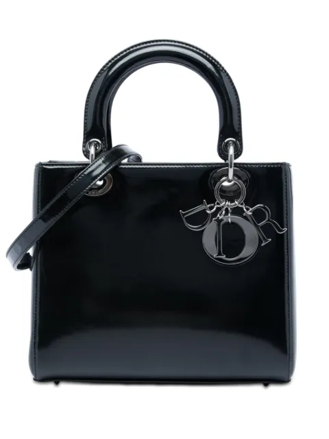 Christian Dior Pre-Owned 2013 Medium Patent Lady Dior satchel Black J2KEYO4AX5SARX4B