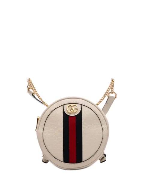 Gucci Pre-Owned 2000-2015 Mini Leather Round Ophidia backpack White 8RNPCHKOVRBLWH5P