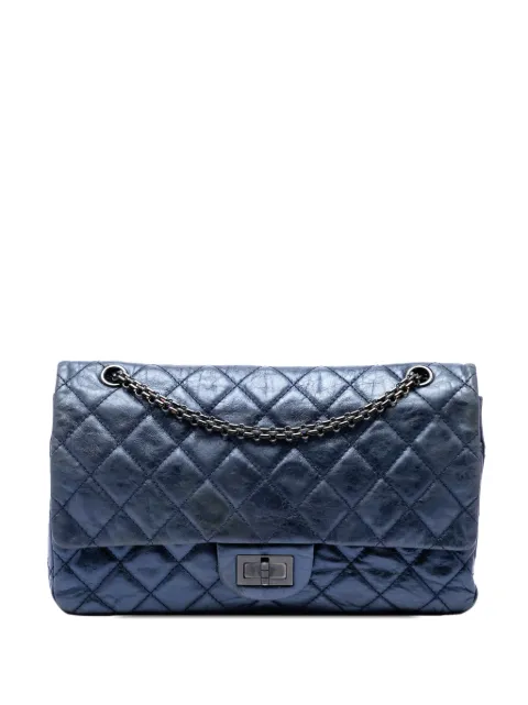 CHANEL Pre-Owned 2008-2009 Quilted Metallic Aged Calfskin Reissue 2.55 Double Flap 227 shoulder bag Blue 7KW9J04JCNC7MFWI