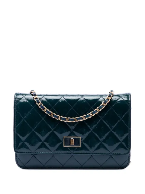 CHANEL Pre-Owned 2013-2014 Quilted Patent Reissue 2.55 Wallet On Chain crossbody bag Blue 6S3I1IYQNWTPYZA5