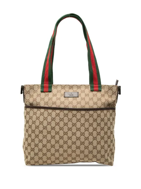 Gucci Pre-Owned 2000-2015 GG Canvas Web satchel Neutrals SHONFLKSKPTHU6C0