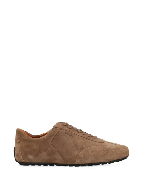 BOSS suede trainers with embossed logo Brown 50568711