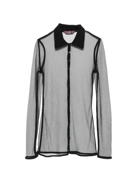 John Galliano Pre-Owned 2000s mesh button-up blouse Black JOG250CM