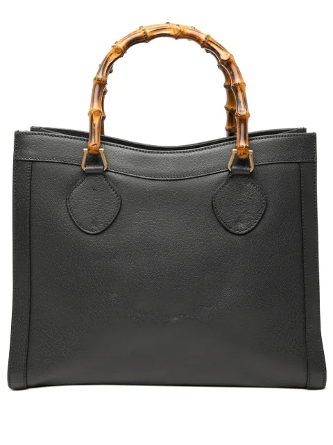 Gucci Pre-Owned 2000-2015 Medium Leather Bamboo Diana tote bag Black 8BYR9XP1DQ4D9OKT