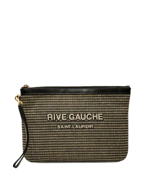 Saint Laurent Pre-Owned 2020 Raffia Rive Gauche clutch bag Neutrals 7NUROPRCW8XK8XO9