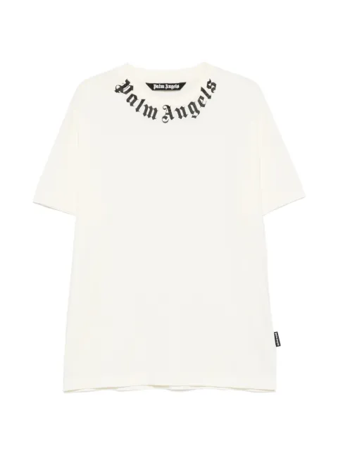 Palm Angels Neck Logo printed T-shirt Neutrals PAMAA001JR001
