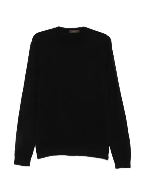 slowear waffle-knit long-sleeve sweater Black 810234ZN204