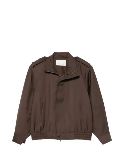 The Frankie Shop Kelly epaulette-detail zip-up jacket Brown JAFS227192000102