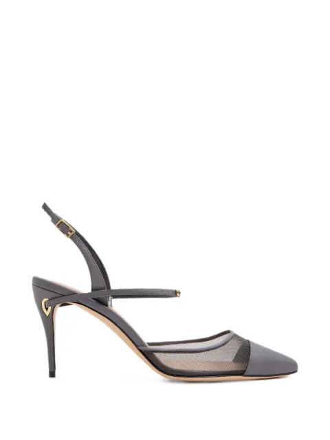 Jennifer Chamandi Vittorio mesh-panel slingback pumps Grey VITTORIO85NAPPAMESH