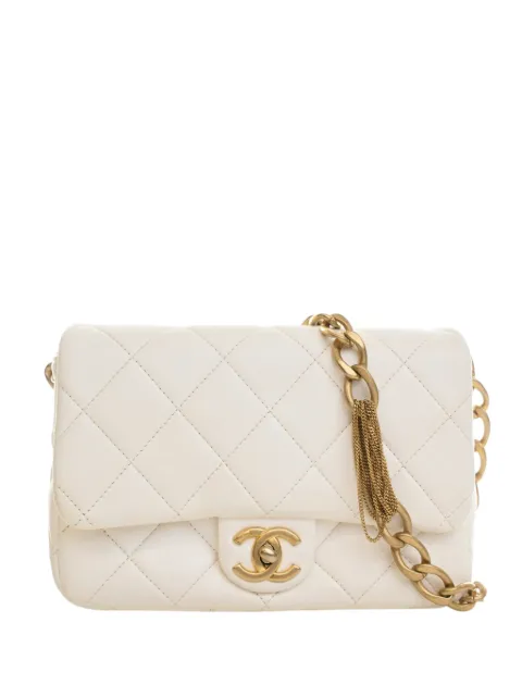 CHANEL Pre-Owned 2021-2026 Small Quilted Lambskin Chain Flap shoulder bag White Z445CULWO4ZHR2C6