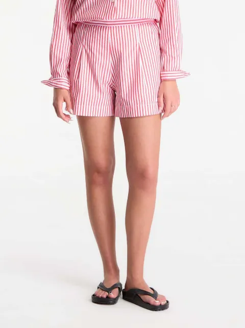 MC2 Saint Barth striped pleated shorts White AMN0001