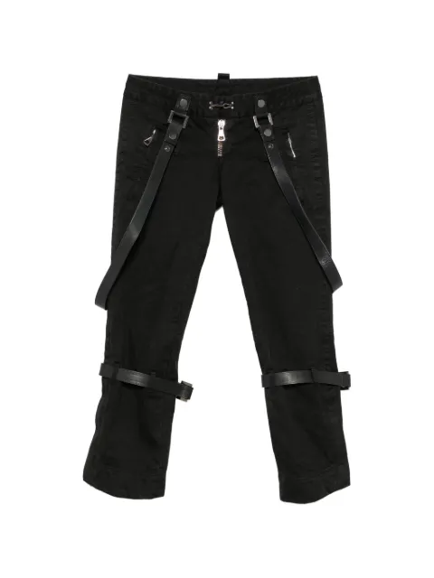 DSQUARED2 2000s strap-detail trousers Black DSQ350G