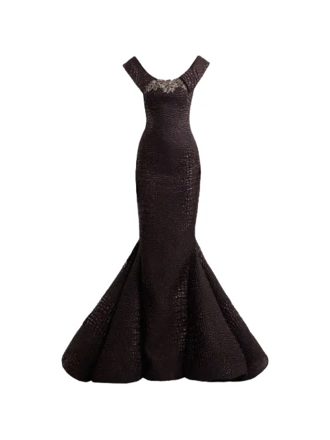 Gemy Maalouf embellished textured dress Black GMPF267898LD