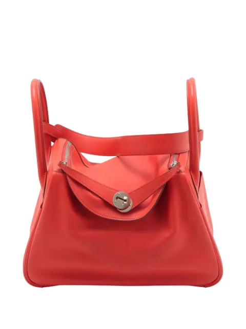 Hermès Pre-Owned 2014 Clemence Lindy 30 shoulder bag Red JZN7CZR80XWWTJZX