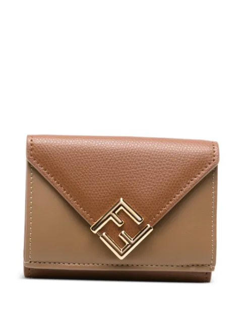 FENDI Diamonds logo-plaque leather wallet Brown 8M0559ALV4