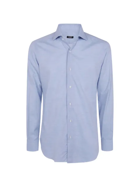 Barba herringbone-weave long-sleeve shirt Blue I1U13P0157094U