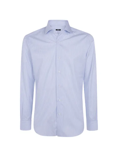Barba striped cotton shirt Blue I1U13P0157073U02