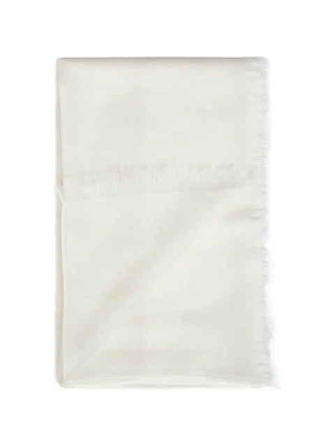 Brunello Cucinelli fringed rectangular scarf White MSC924059C2832