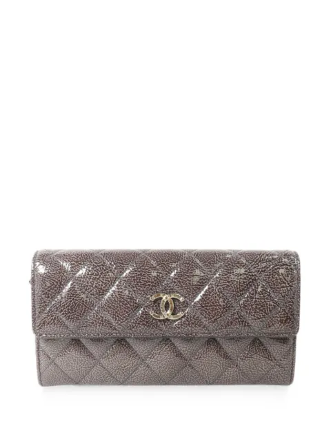 CHANEL Pre-Owned CC quilted wallet Brown 19644000