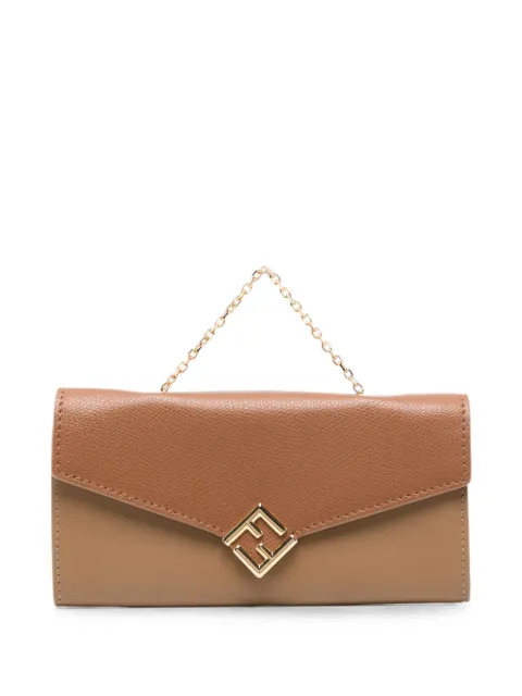 FENDI Diamonds logo-plaque chain-strap wallet Brown 8M0530ALVH
