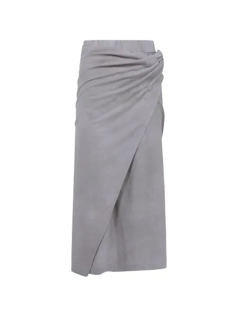 Ziggy Chen draped wrap midi skirt Grey 0W2620311
