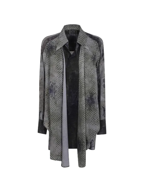 Ziggy Chen abstract-print layered shirt Grey 0W2620706