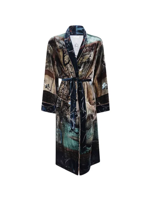 Pierre-Louis Mascia landscape-print belted coat Brown KANPURSADANA11668L124