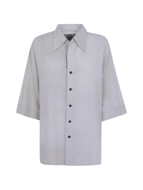 Ziggy Chen short-sleeve pointed-collar shirt Grey 0W2620701