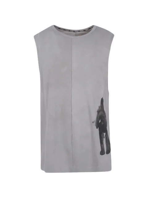 Ziggy Chen graphic-print sleeveless T-shirt Grey 0M2620202