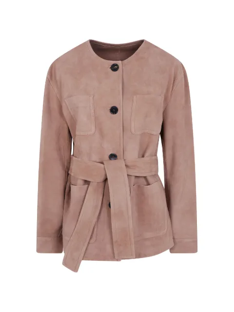 Max Mara Bohemia belted suede jacket Neutrals 2626446021600