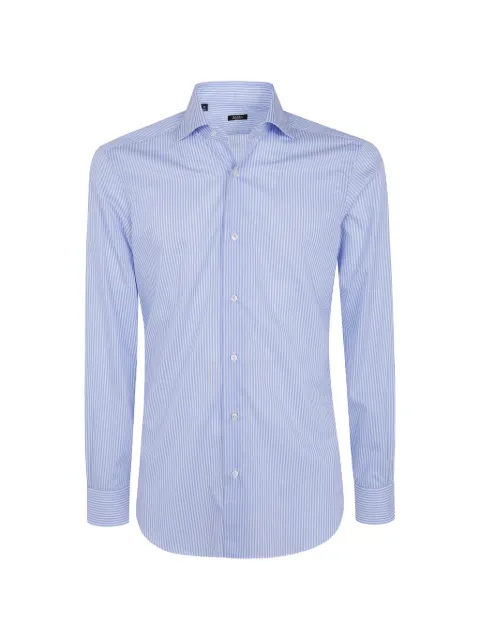 Barba striped cotton shirt Blue I1U13P0157005U03