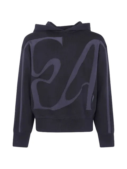 Emporio Armani French terry jersey hoodie with oversized EA embroidery Black EM006815AF13713
