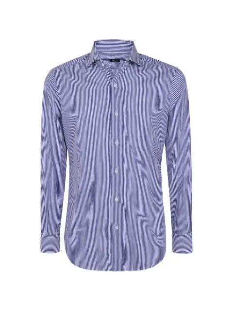 Barba vertical-stripe cotton shirt Blue I1U13P0157005U01