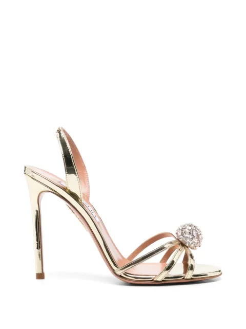 Aquazzura crystal-embellished leather heeled sandals Gold CYUHIGS0SSY