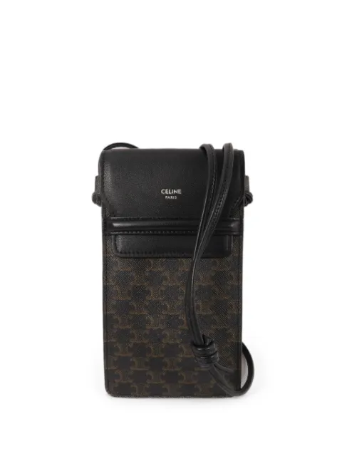 Celine Pre-Owned Triomphe Phone Pouch mini shoulder bag Brown 10G332