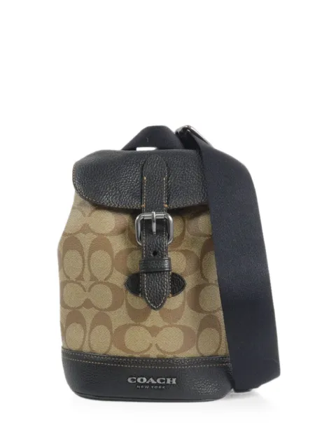 Coach Vintage COACH SHW Hudson Small Pack Shoulder Bag CB928 Coated Canvas Brown Black Neutrals CB928