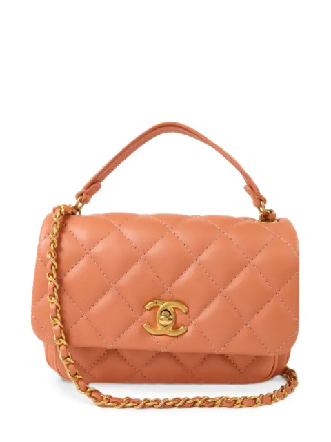 CHANEL Pre-Owned quilted CC turn-lock mini bag Orange AS1226