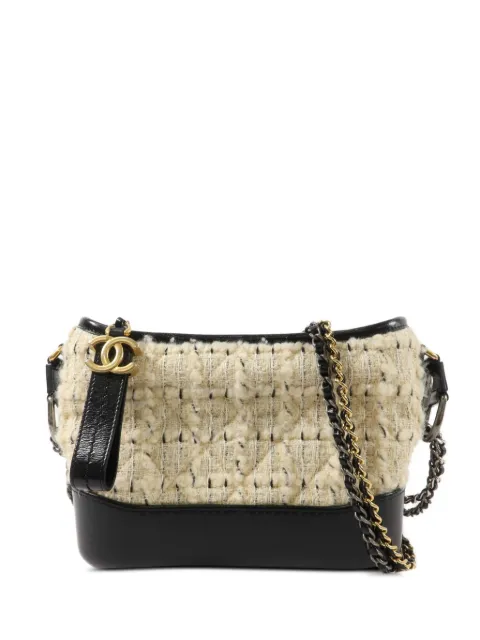 CHANEL Pre-Owned small Gabrielle logo-charm shoulder bag Neutrals 24315392