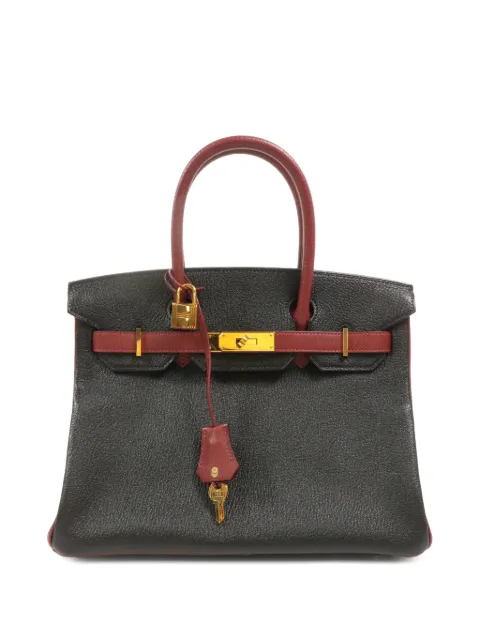 Hermès Pre-Owned 30 Birkin leather tote bag Black Z8955GHW