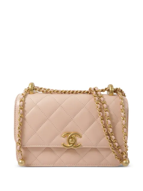 CHANEL Pre-Owned Mini Flap CC-turn-lock shoulder bag Neutrals AS2615