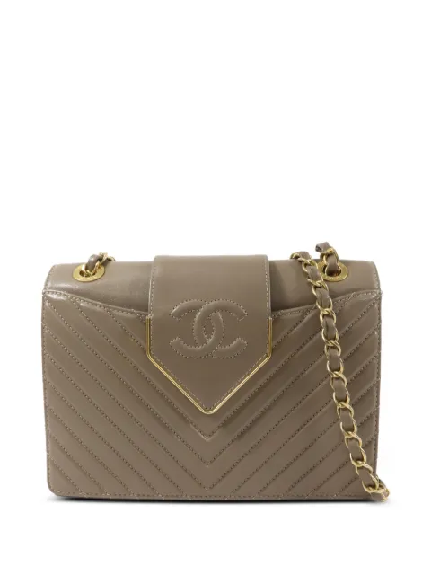 CHANEL Pre-Owned CC-logo flap sholder bag Neutrals 23428249