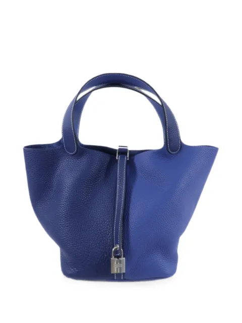 Hermès Pre-Owned MM Picotin tote bag Blue Z2Z71PHW