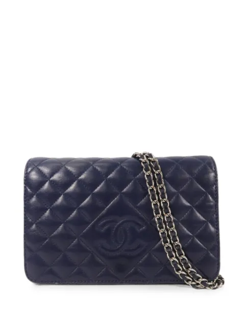 CHANEL Pre-Owned WOC diamond-quilted cross body mini bag Blue 18734140
