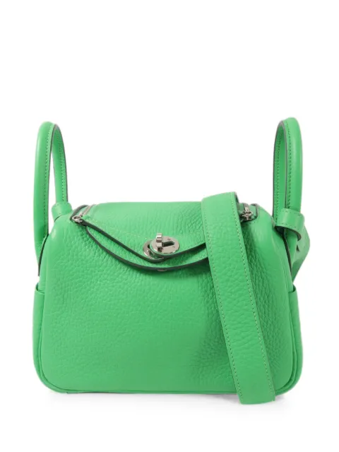 Hermès Pre-Owned 2023 mini Lindy two-way tote bag Green B0ZPHW