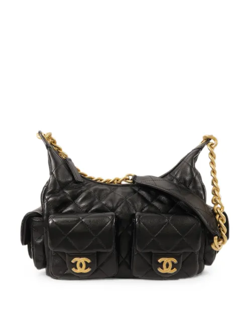 CHANEL Pre-Owned quilted CC shoulder bag Black AS5339