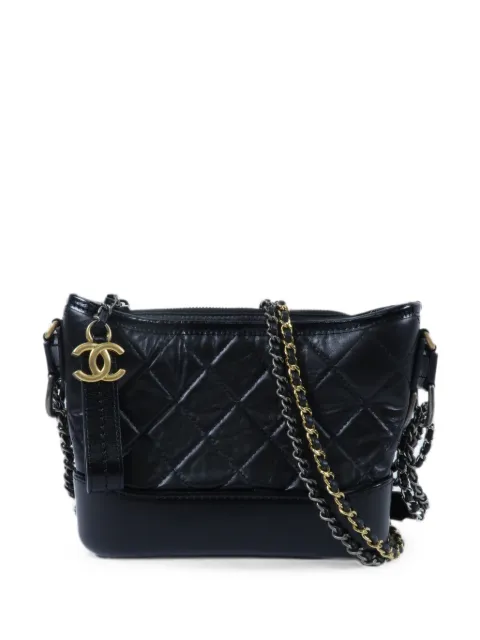 CHANEL Pre-Owned Small Gabrielle diamond-quilted shoulder bag Black A91810