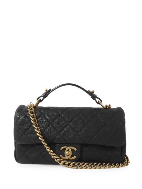 CHANEL Pre-Owned CC turn-lock diamond-quilted cross body bag Black A67622