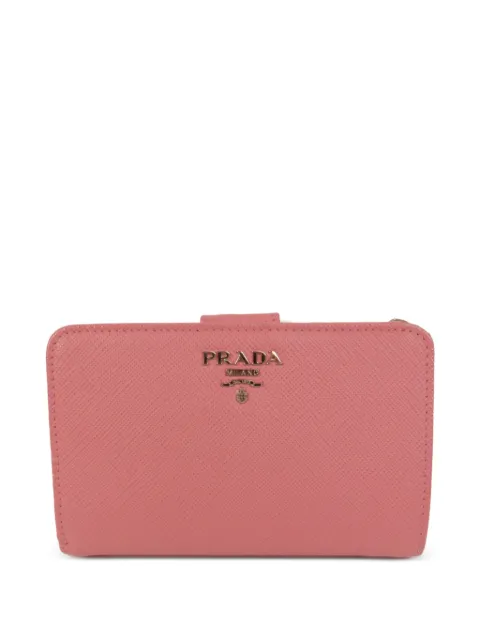 Prada Pre-Owned logo-detail bi-fold zipper wallet Pink 1M1225