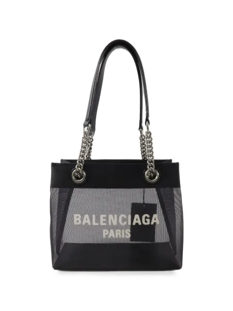 Balenciaga Pre-Owned mesh-panel chain-link tote bag Black 741603